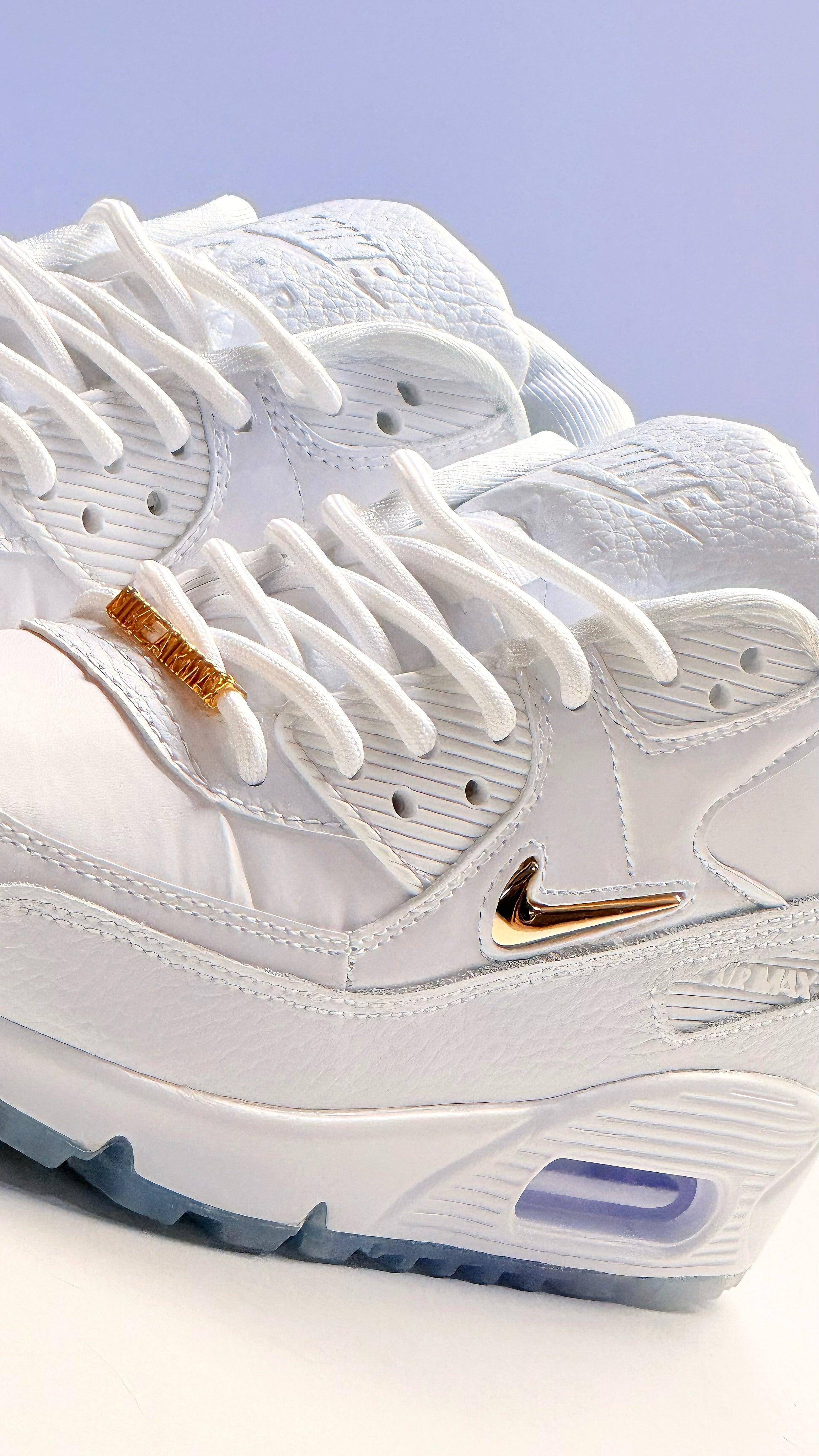 NIKE AIR MAX 90 GARAGE
White, Gold & Clear