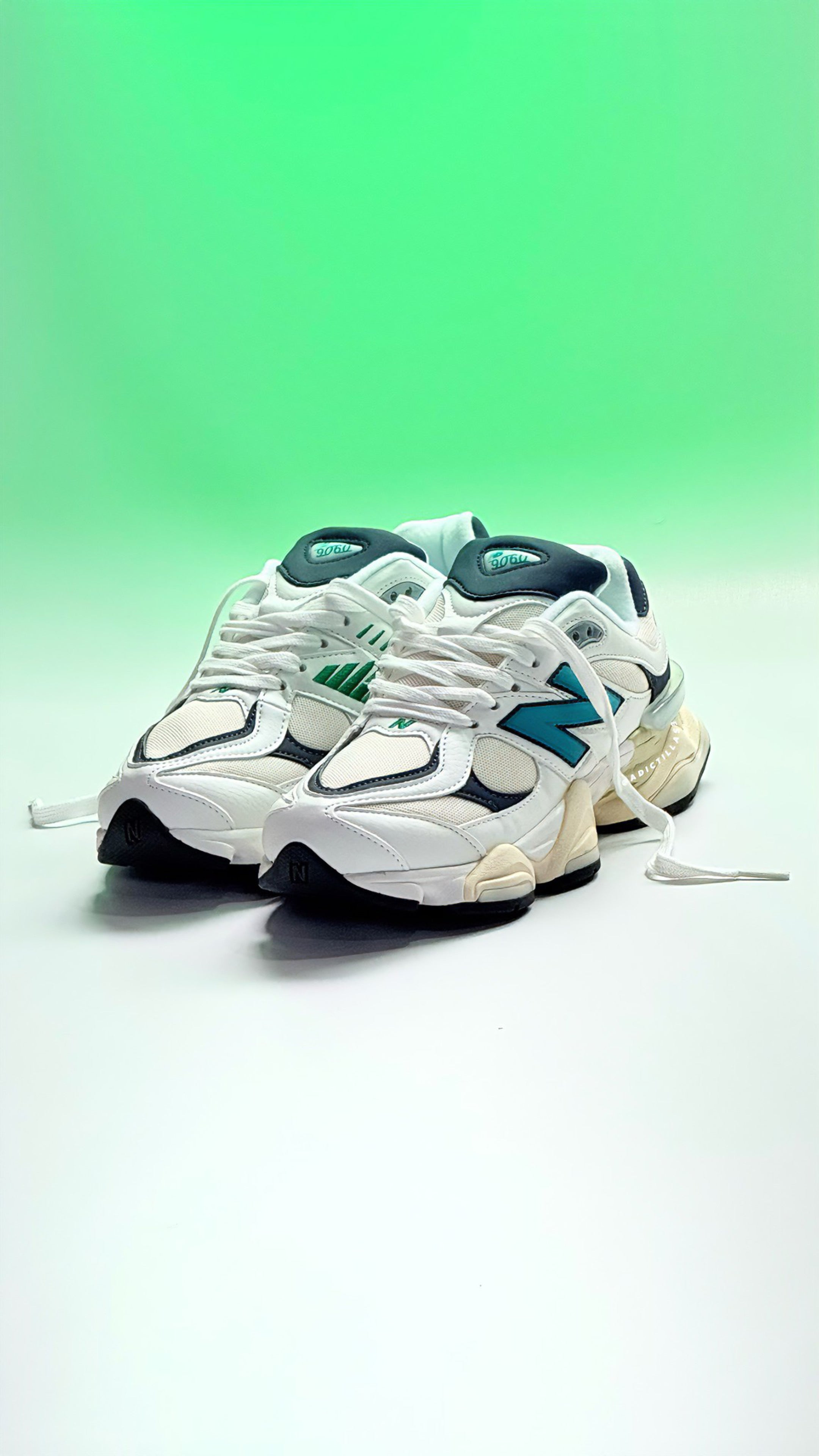 New Balance 9060 white and teal