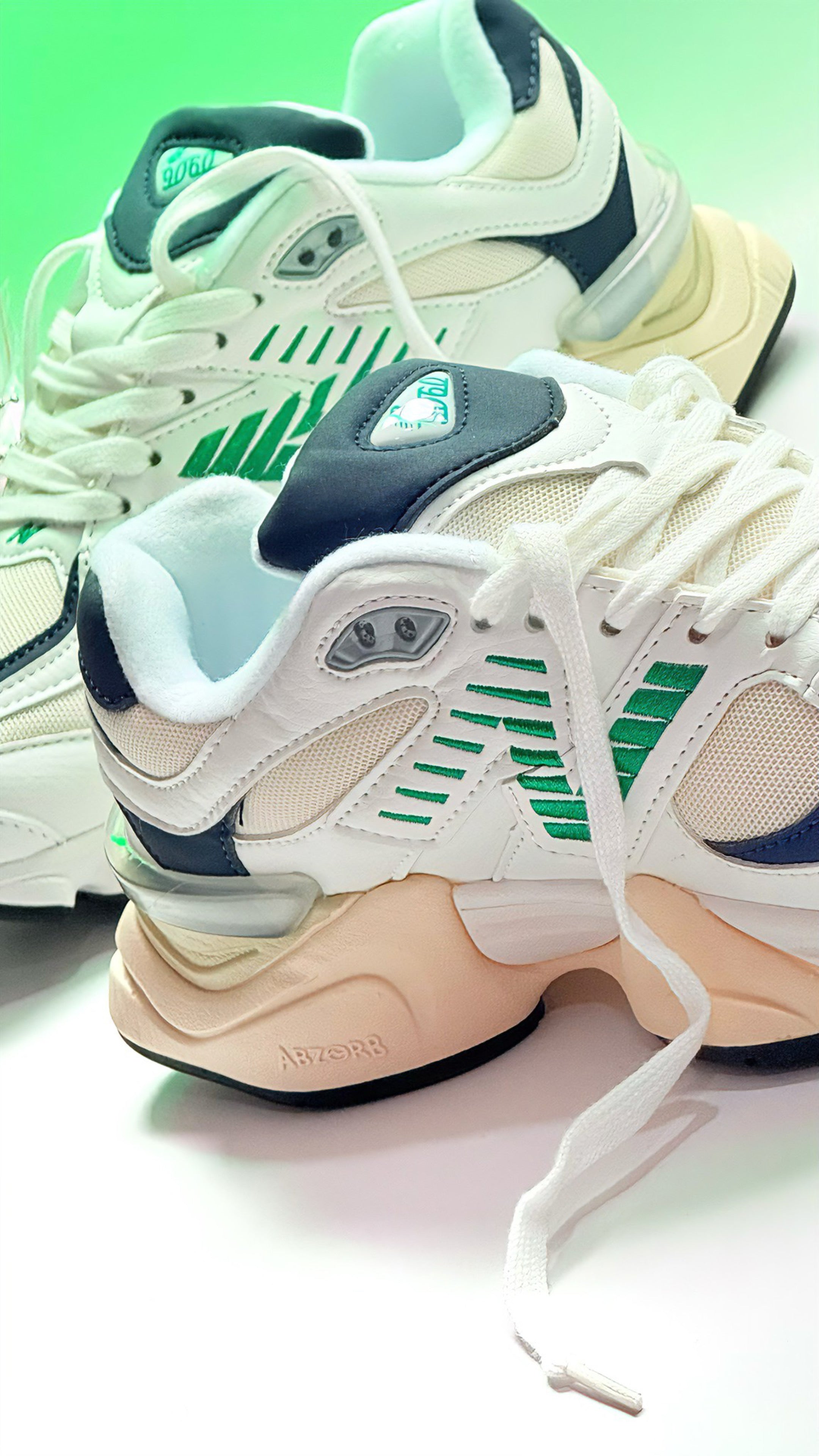 New Balance 9060 white and teal