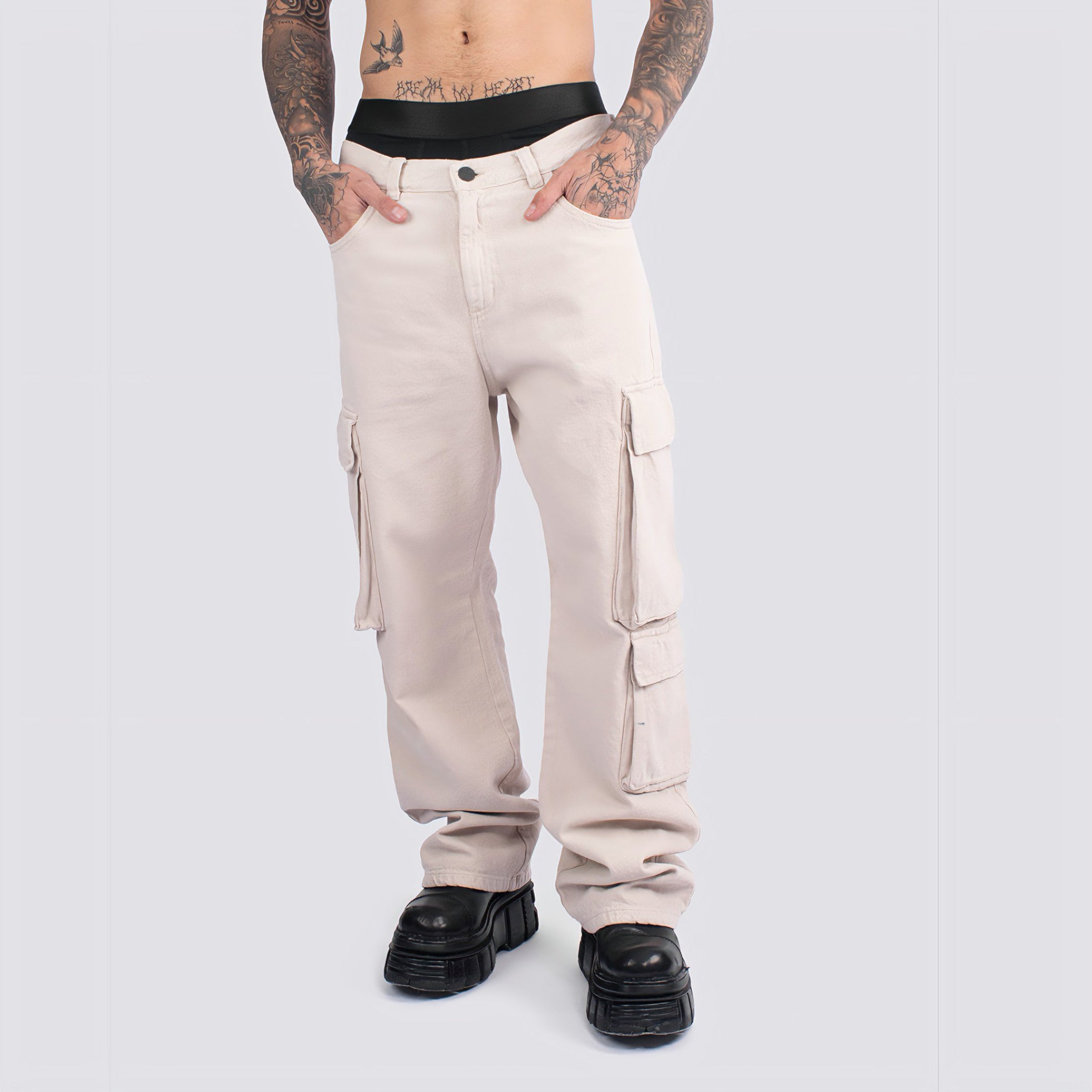 Jeans Cargo Bassic Beige