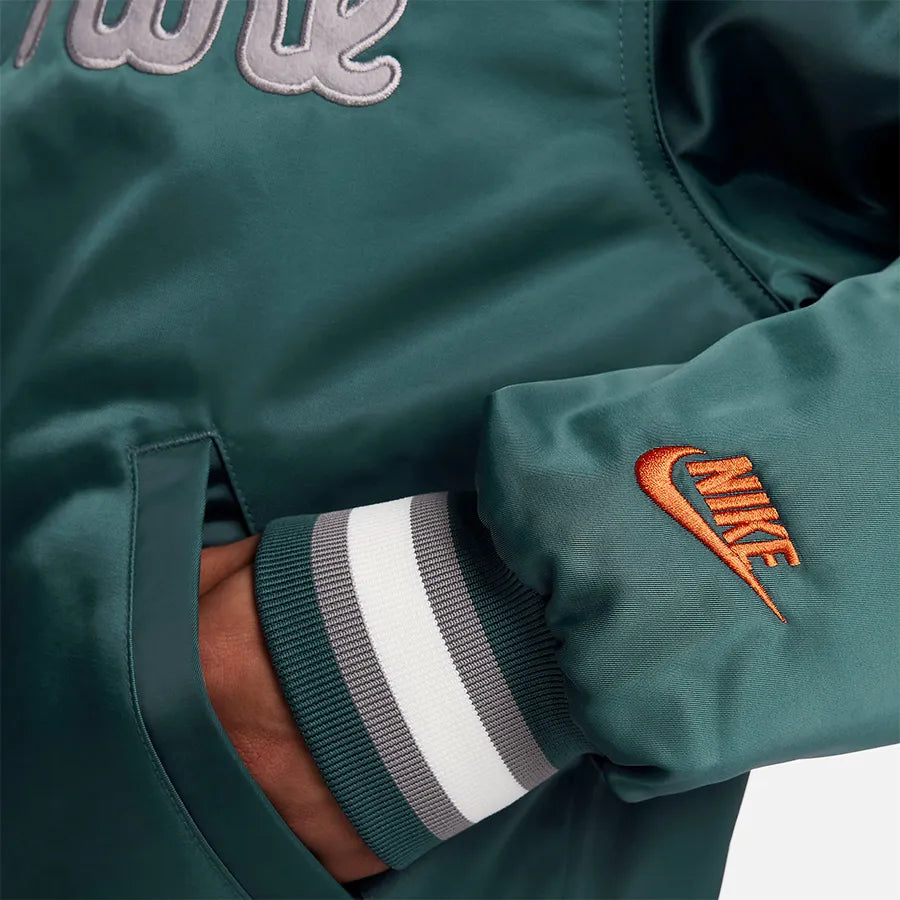 Nike Dugout Loose Satin Jacket 'Green'