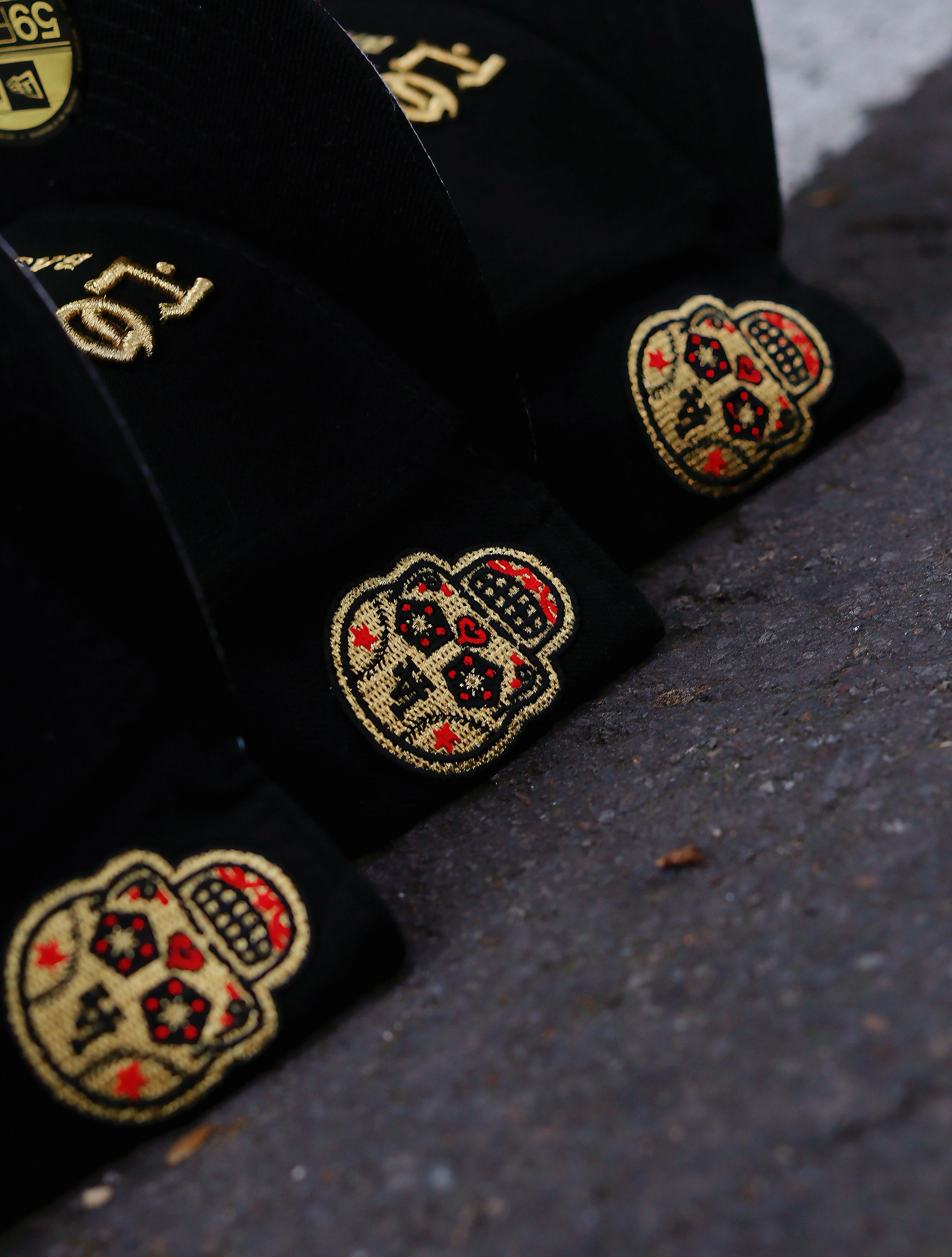 Cap LA Dodgers Black Gold Skull Negro y oro