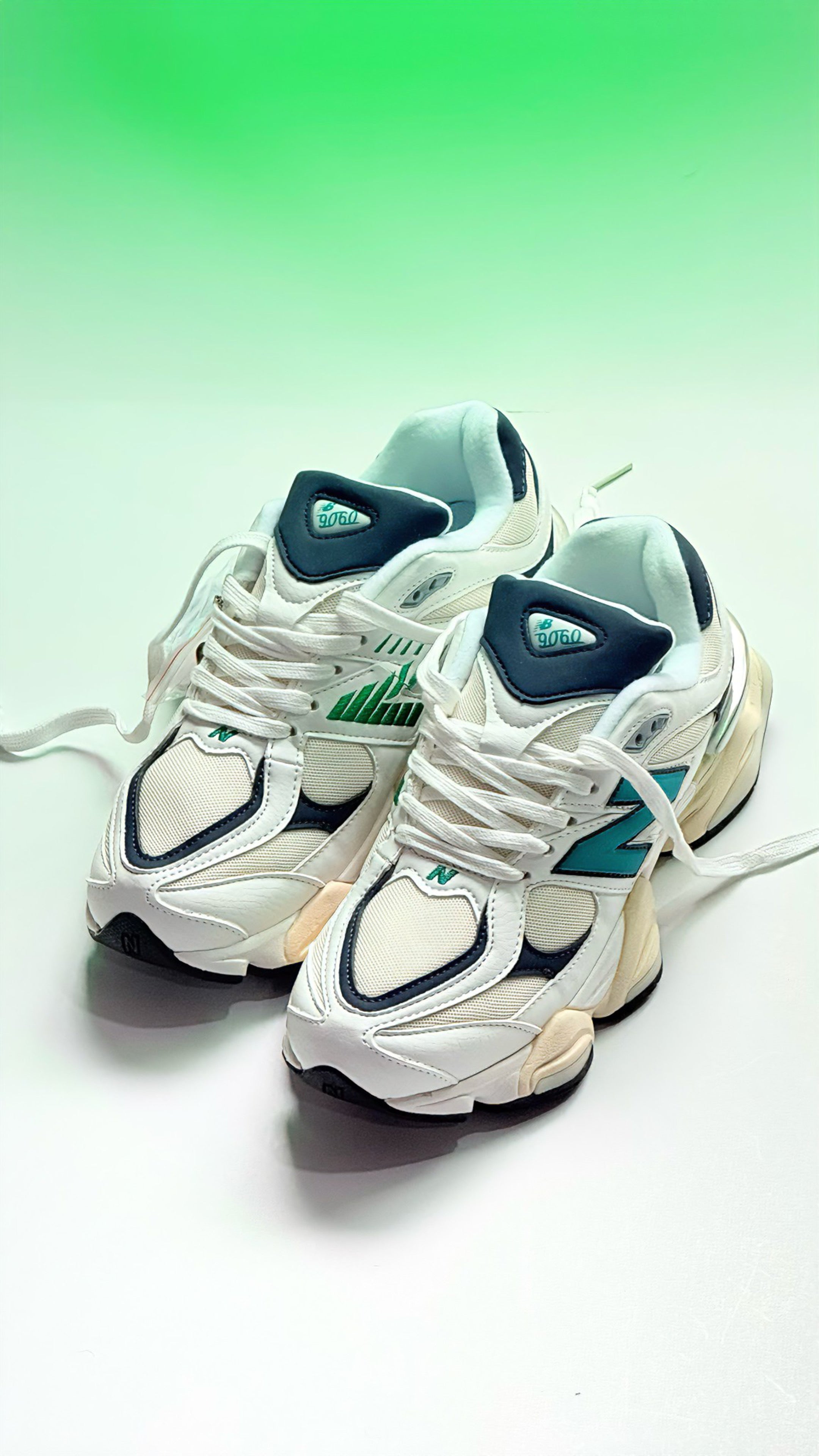 New Balance 9060 white and teal