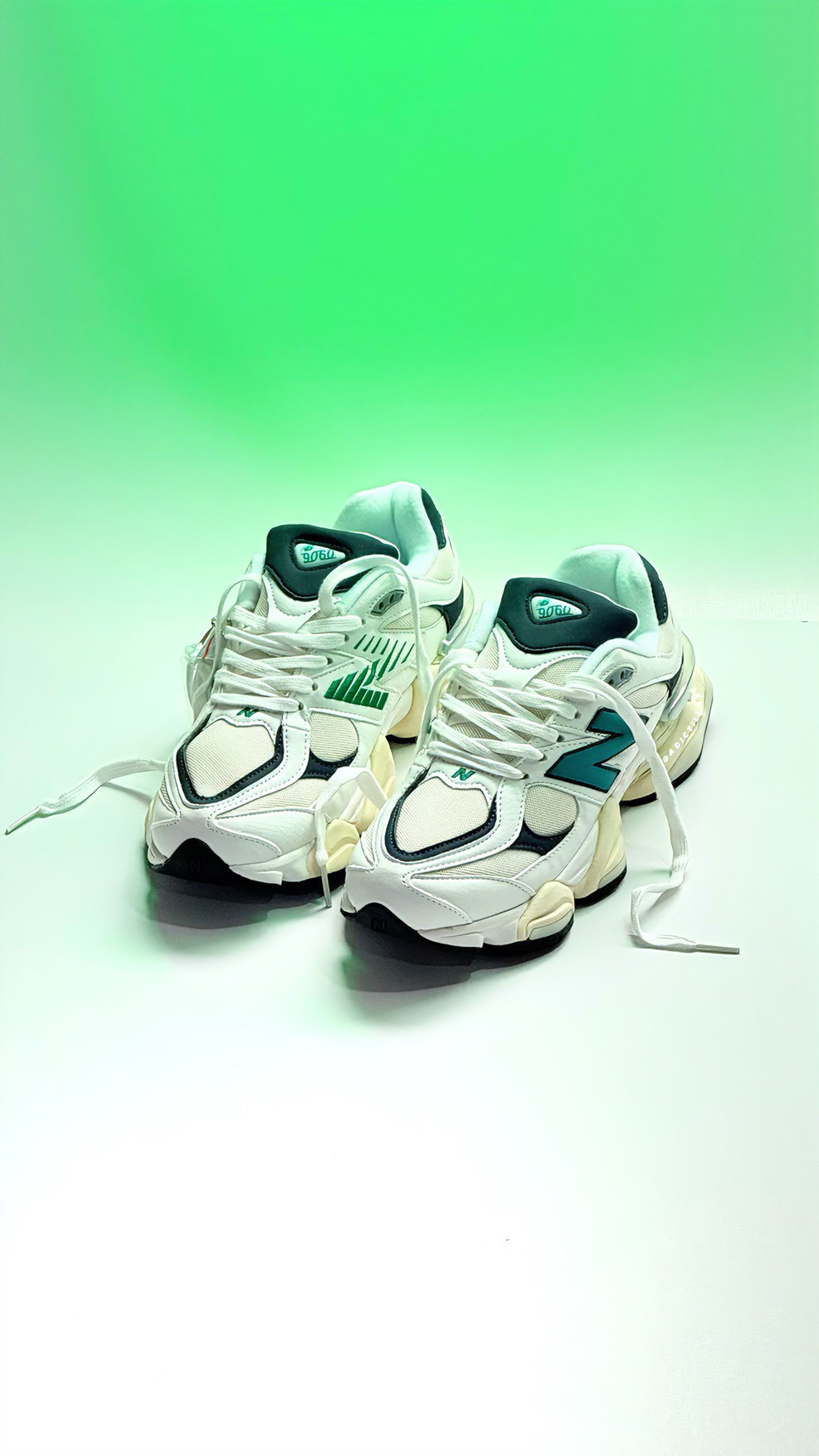 New Balance 9060 white and teal